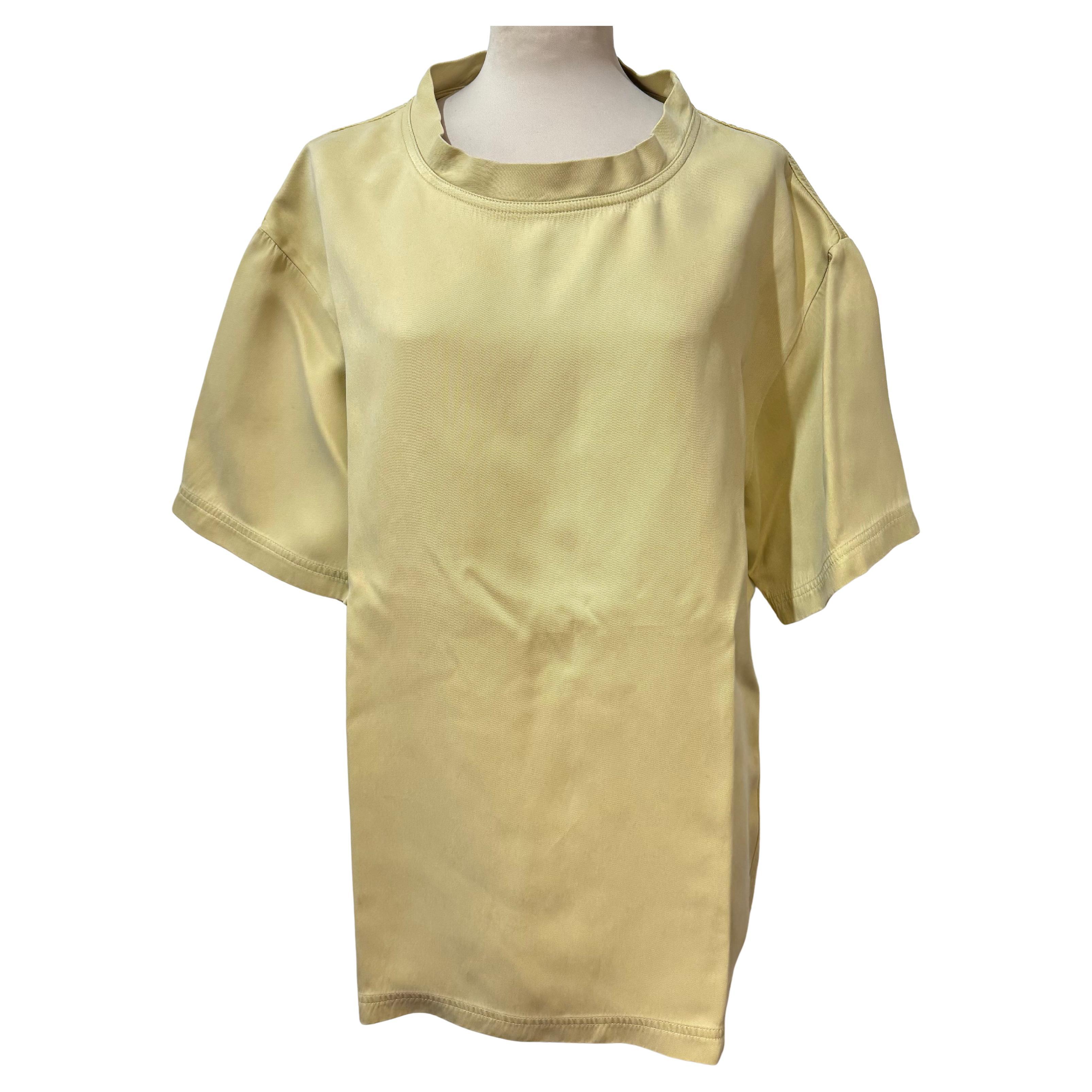 Chemisier en soie Bottega Veneta Lime Taille M en vente