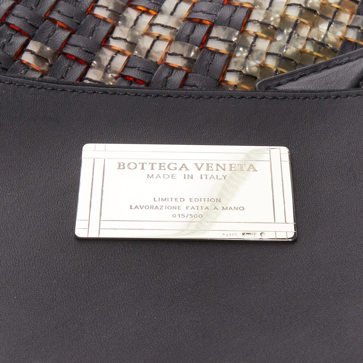 Bolso tote BOTTEGA VENETA Limited Cabat MM de pvc transparente de piel negra intrecciato en venta 5