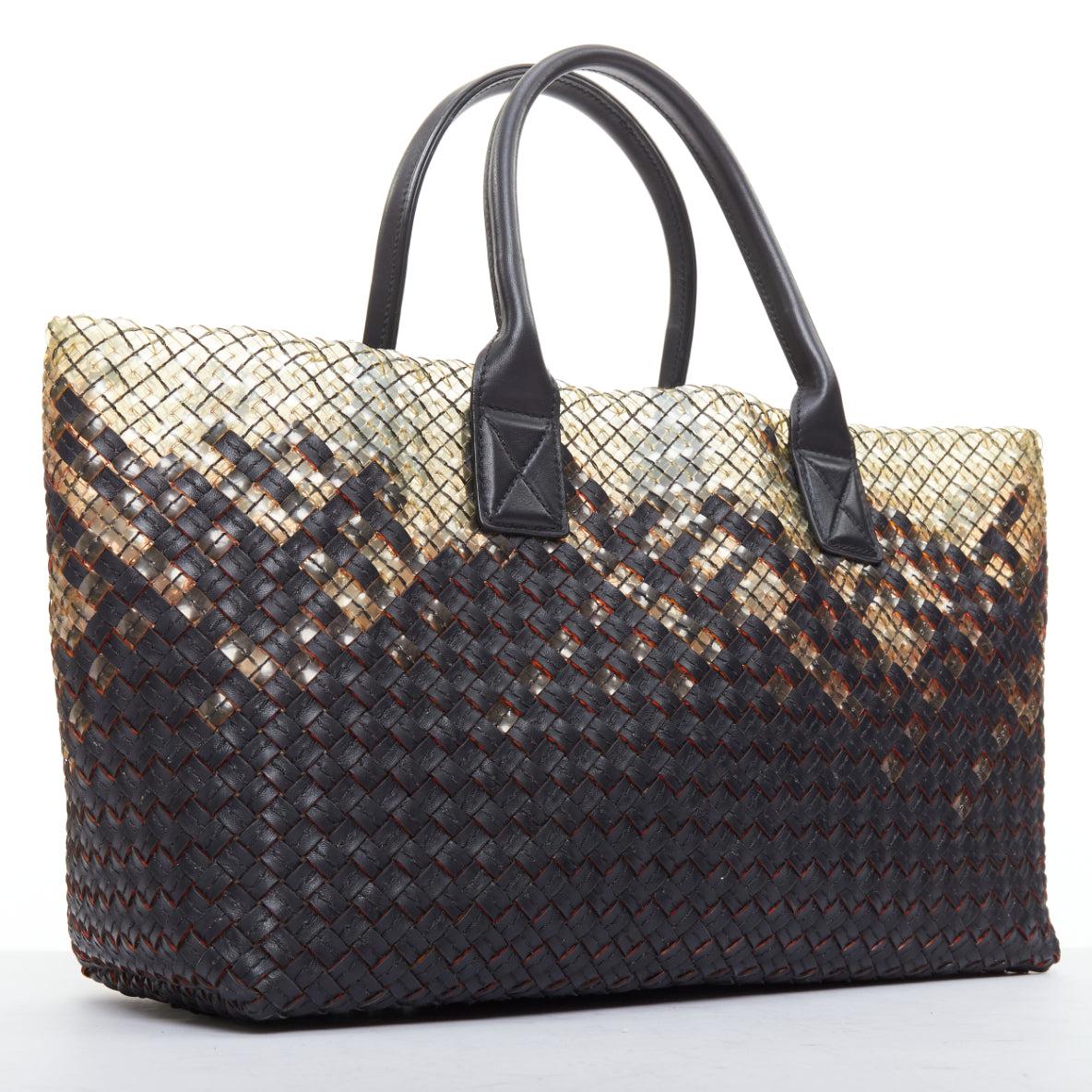 Bolso tote BOTTEGA VENETA Limited Cabat MM de pvc transparente de piel negra intrecciato Negro en venta