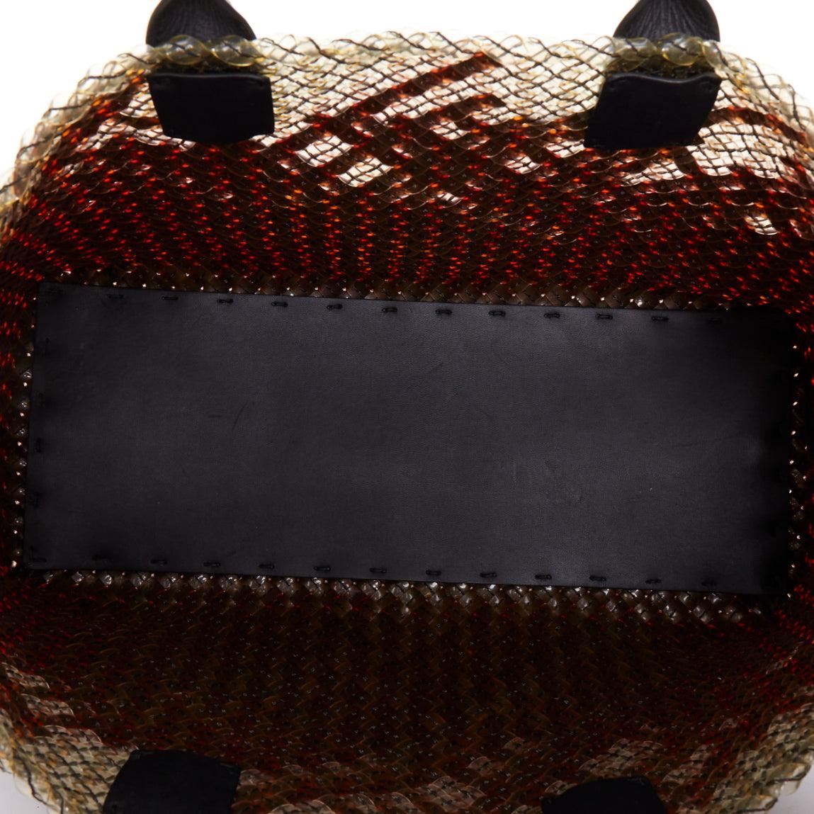 Bolso tote BOTTEGA VENETA Limited Cabat MM de pvc transparente de piel negra intrecciato en venta 4