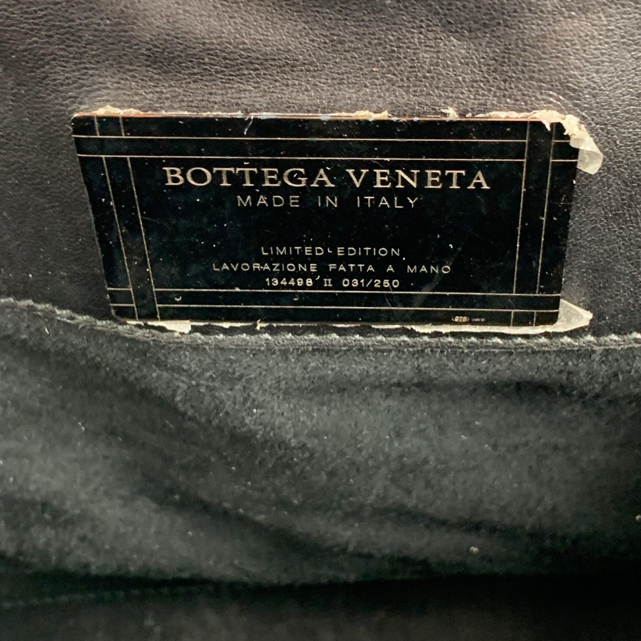 BOTTEGA VENETA Limited Edition Black Woven Leather Satchel Handbag For Sale 2
