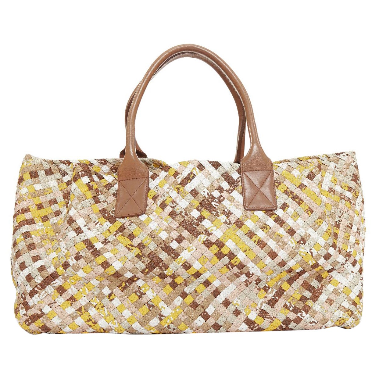 BOTTEGA VENETA Limitierte Auflage Cabat Intrecciato Korbgeflecht Creme Tote Bag im Angebot