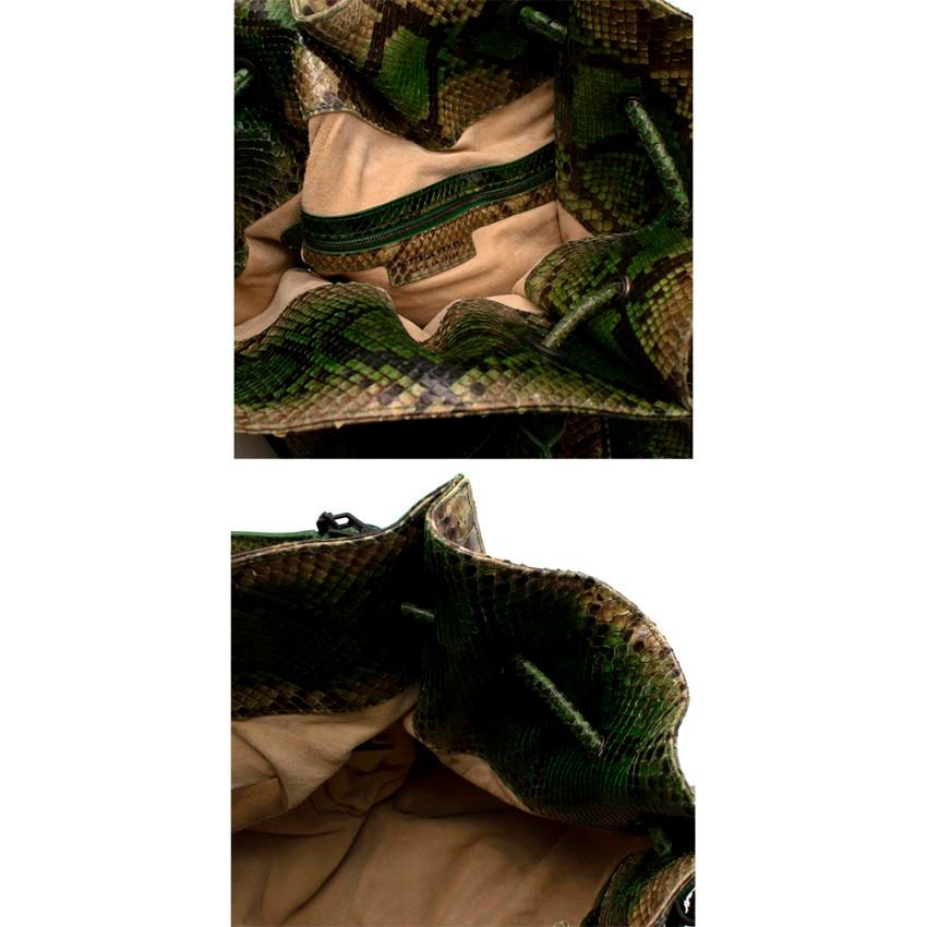 Black Bottega Veneta Limited Edition Green python XL hobo