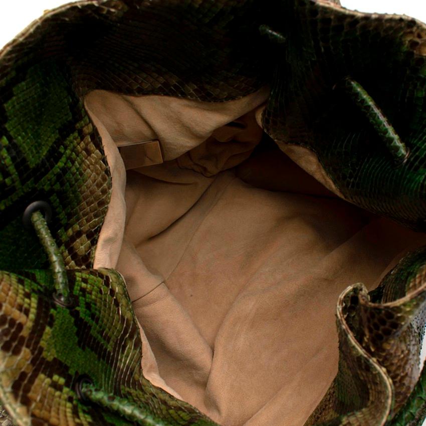 Bottega Veneta Limited Edition Green python XL hobo In Excellent Condition In London, GB