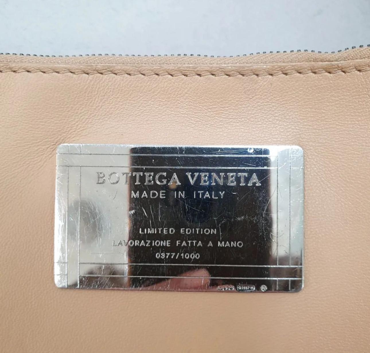 Bottega Veneta Limited Tan Poussin Paillettes Cabat Tote For Sale 3