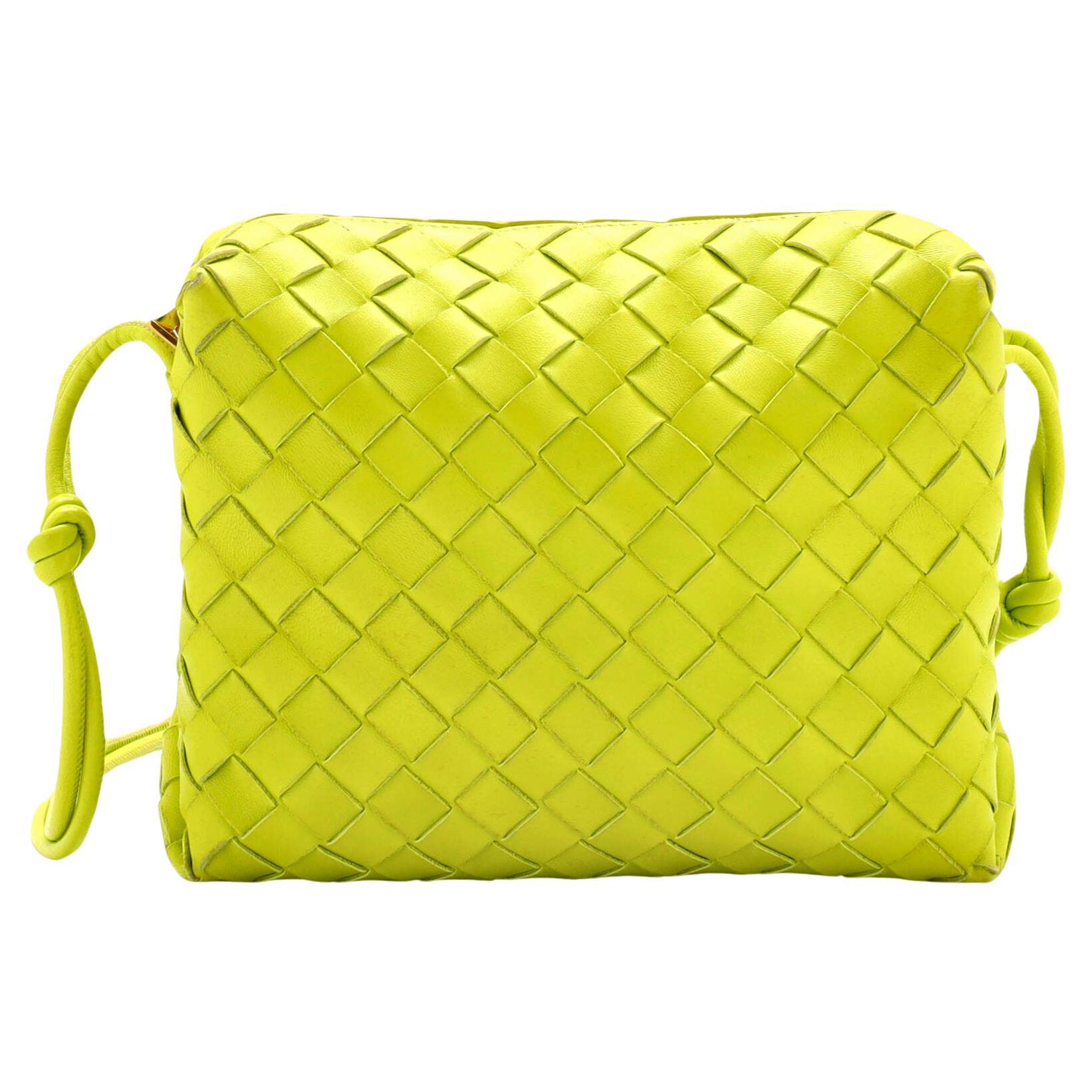 JAYLEY Yellow Jodie Small Woven Shoulder Bag with Knot Detail Size: on