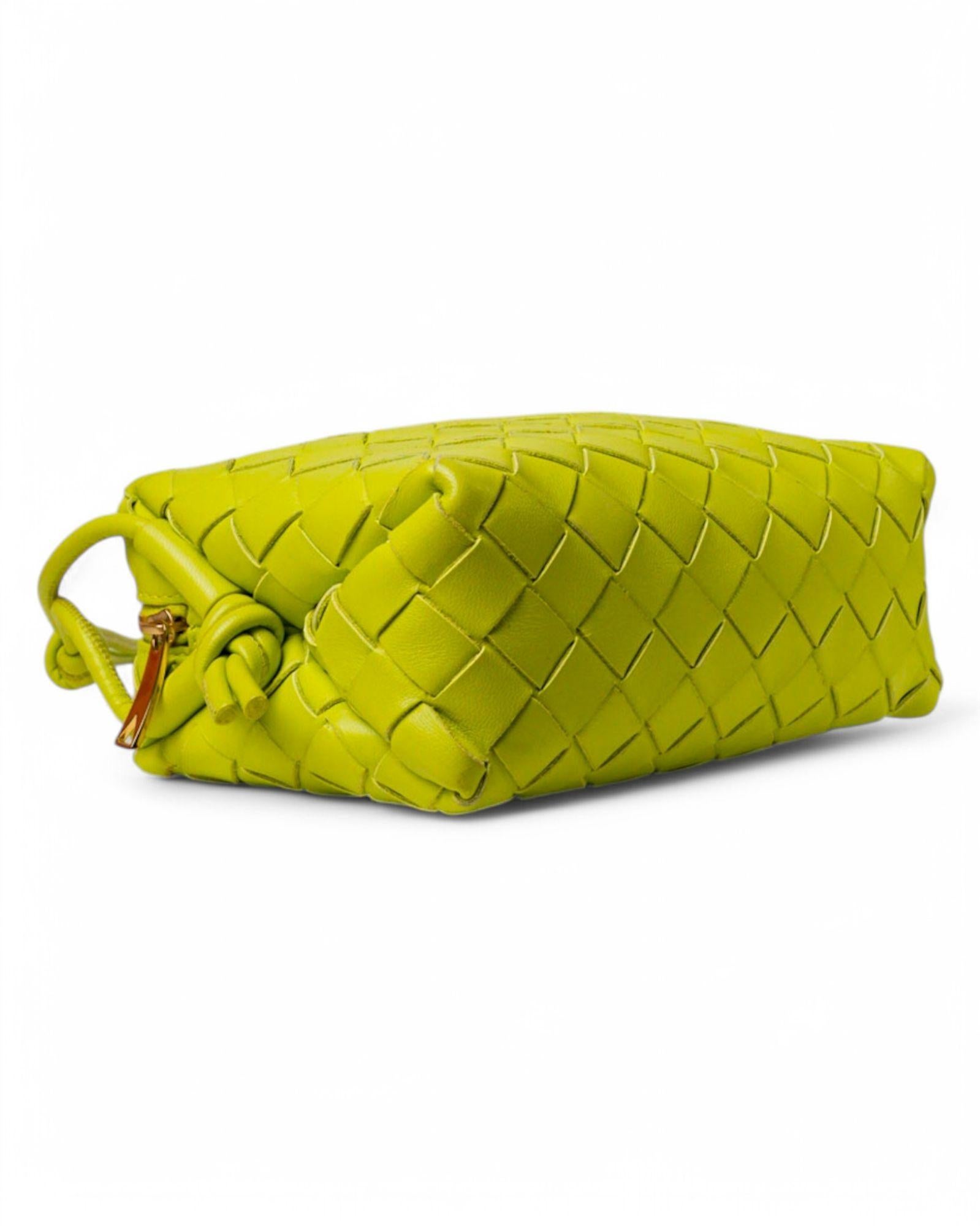 Orange Bottega Veneta Loop Mini Braided Acid Kiwi For Sale