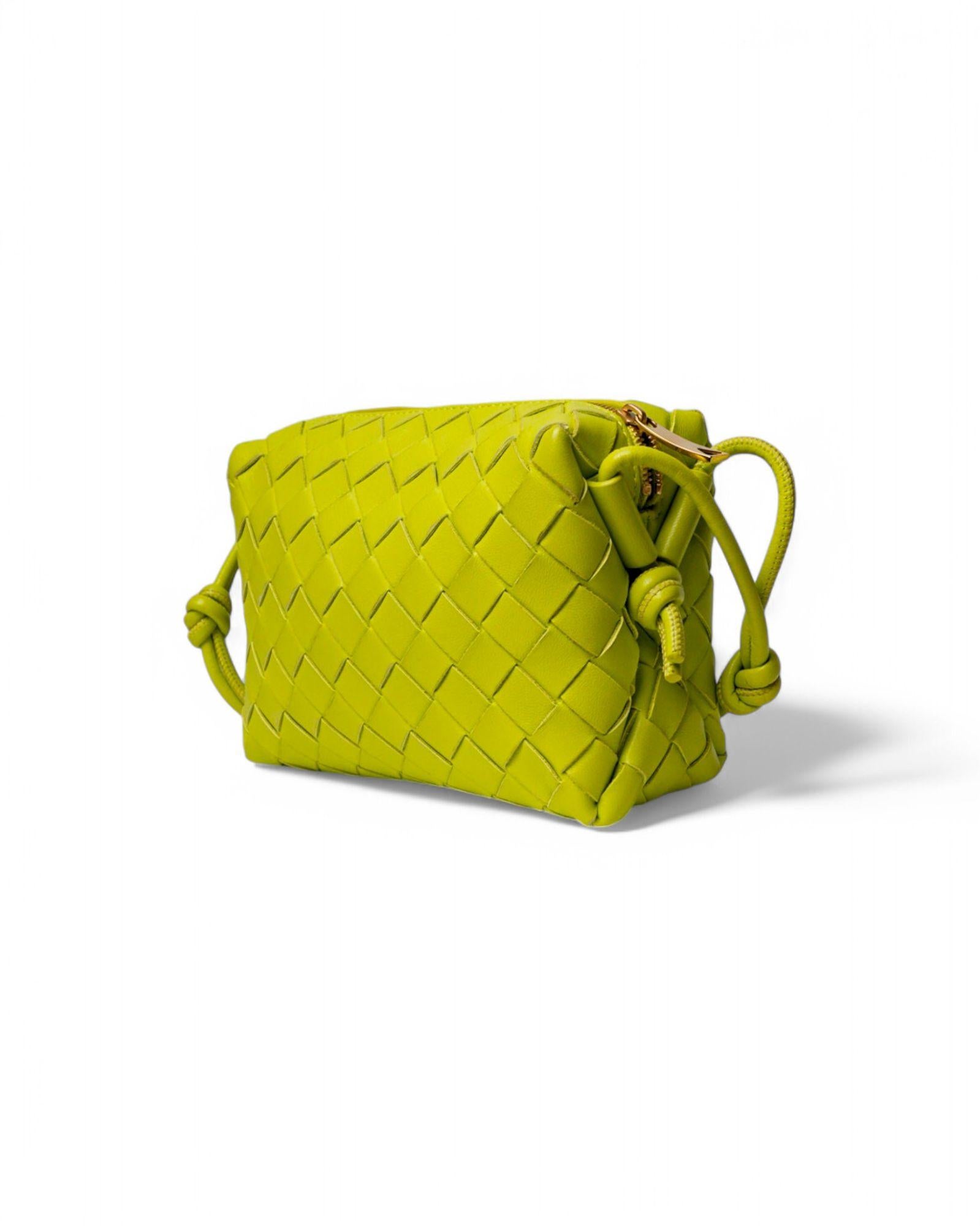 Bottega Veneta Loop Mini Braided Acid Kiwi For Sale 1