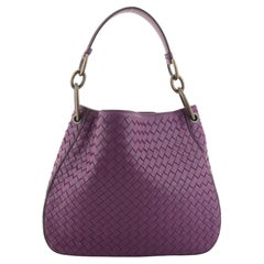 Bottega Veneta Loop Small Intrecciato Shoulder Bag in Purple
