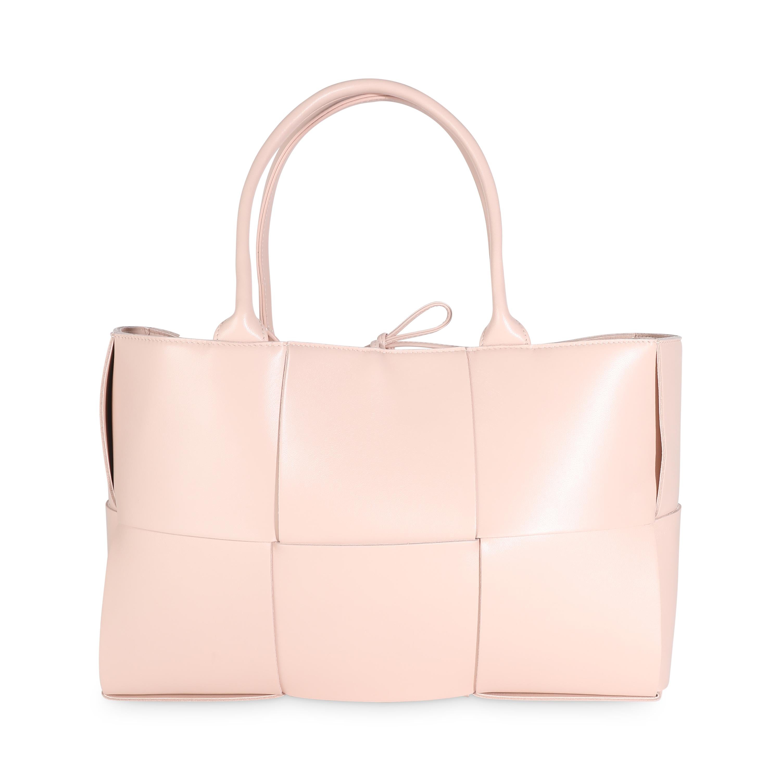 Listing Title: Bottega Veneta Lotus Nappa Intrecciato Arco Tote
SKU: 146390
MSRP: 3900.00 USD
Condition: Pre-owned 
Handbag Condition: Pristine
Condition Comments: Item has no indication of wear.  Final sale.
Brand: Bottega Veneta
Model: Arco