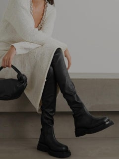 Bottega Veneta Lug Over-the-Knee-Stiefel mit klobiger Sohle, Icon-Modell, EU 40, US 10, im Karton
