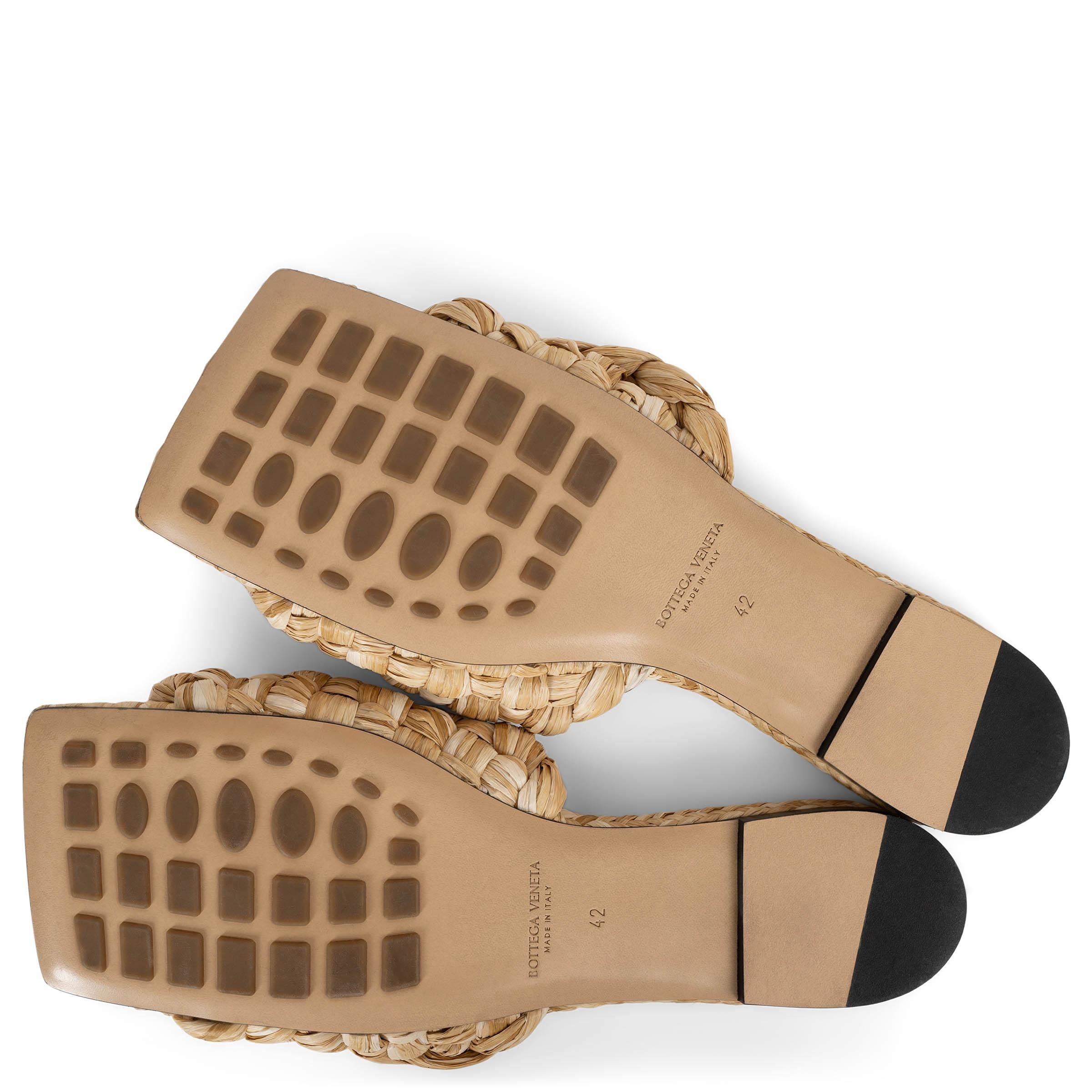BOTTEGA VENETA Macademia rafia beige STRTCH WOVEN Sandalias Zapatos 42 fit 41 en venta 4