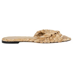 BOTTEGA VENETA Macademia beige rafia STRTCH WOVEN Sandali Scarpe 42 fit 41