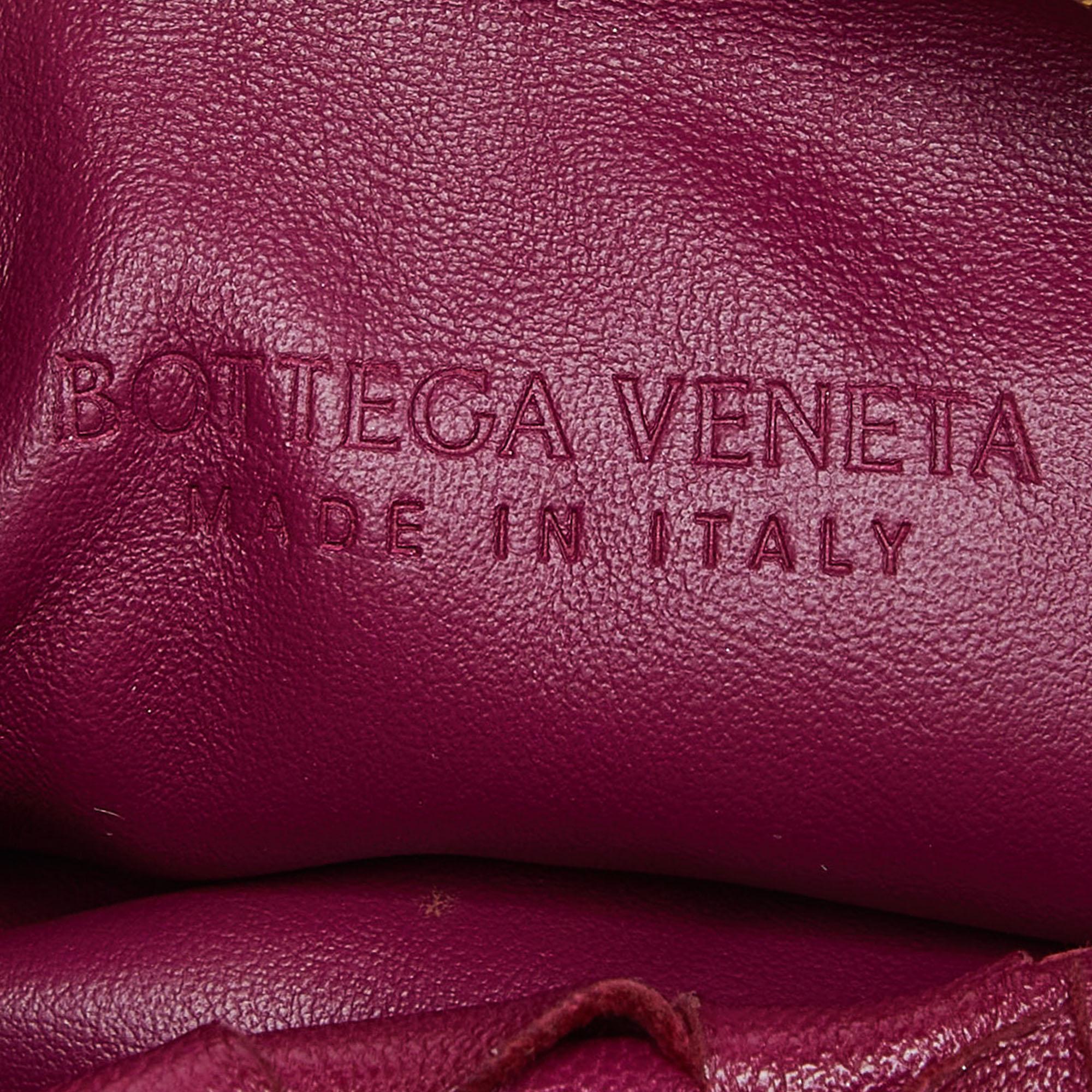 Women's Bottega Veneta Magenta Intrecciato Leather Mini Jodie Hobo