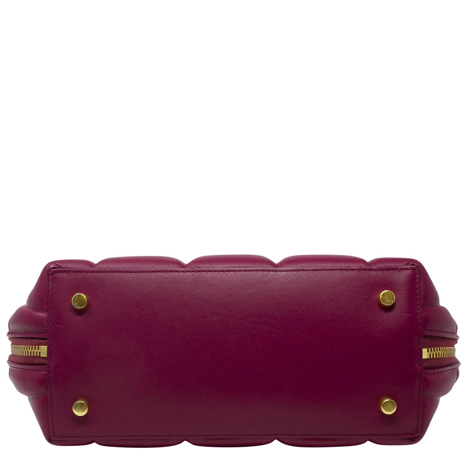 Purple Bottega Veneta Maroon Arco Top Handle Bag w/ Strap For Sale