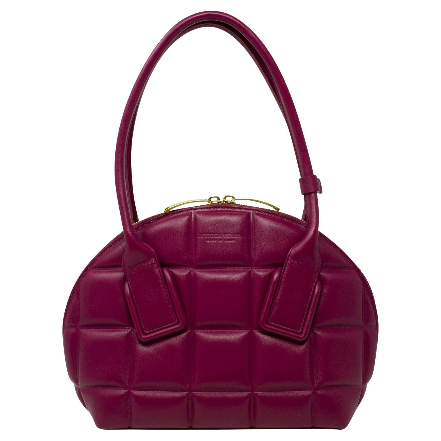 Bottega Veneta Maroon Arco Top Handle Bag w/ Strap For Sale