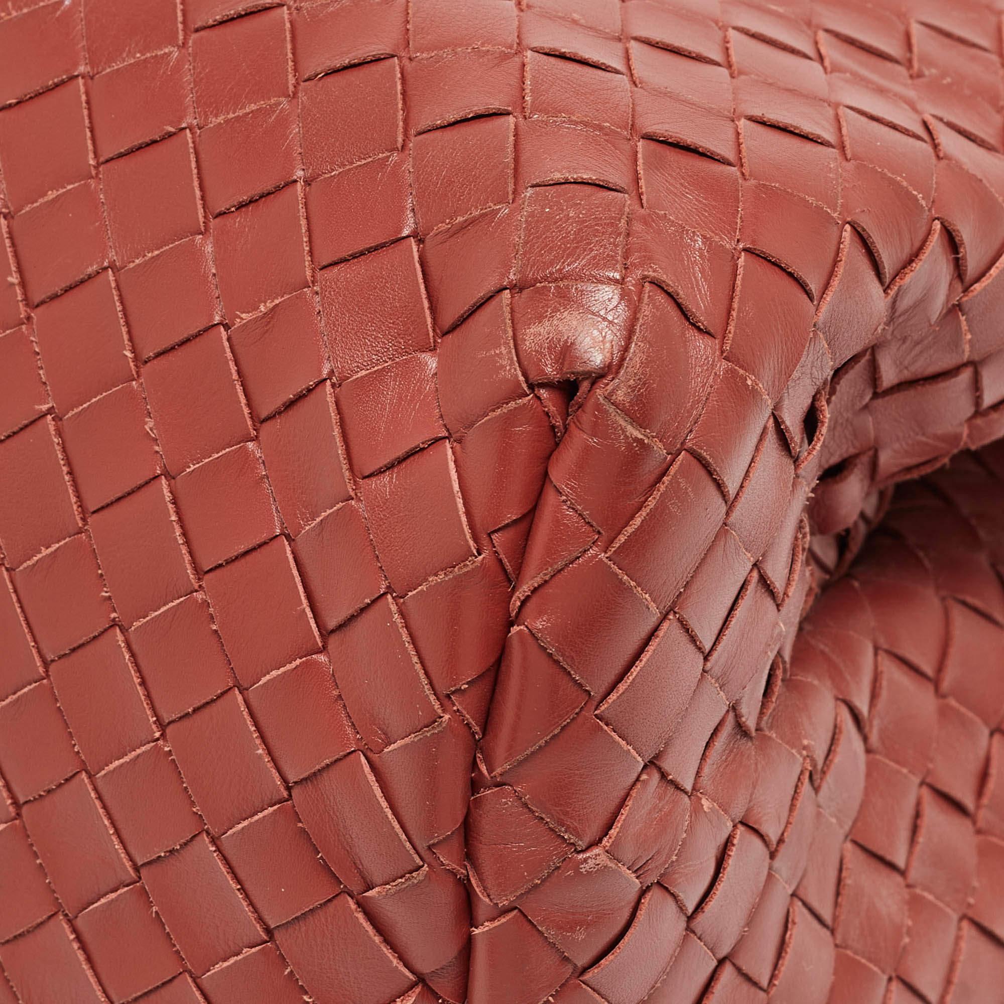 Bottega Veneta Maroon Intrecciato Leather Medium Roma Tote For Sale 7