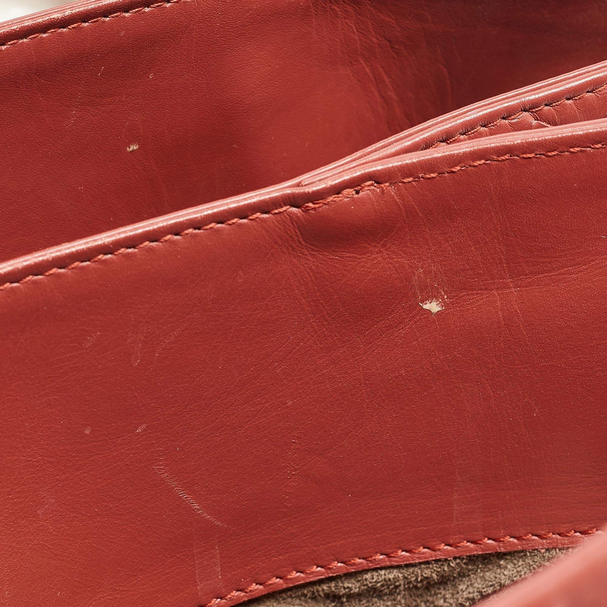 Bottega Veneta Maroon Intrecciato Leather Medium Roma Tote For Sale 2
