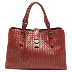 Bottega Veneta - Fourre-tout moyen Roma en cuir Intrecciato marron