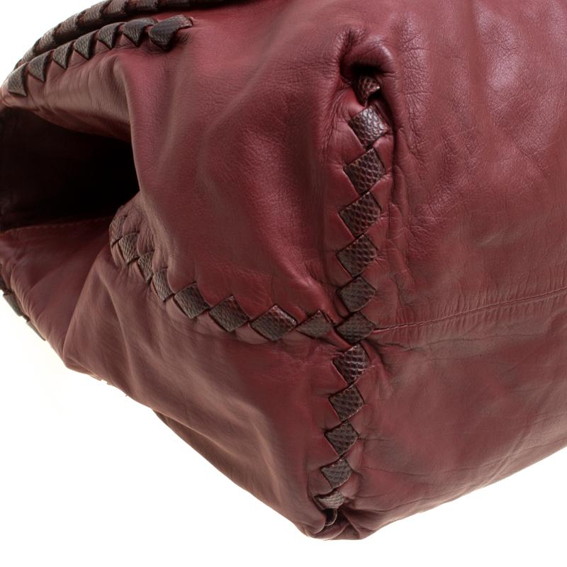 Bottega Veneta Maroon Leather Karung Crossbody Messenger Bag 4