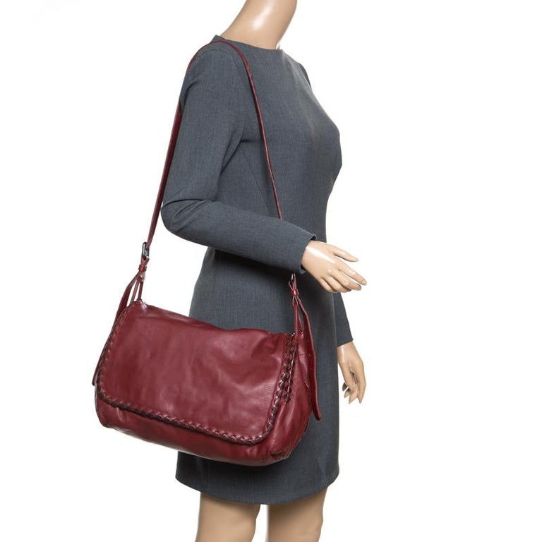 Bottega Veneta Maroon Leather Karung Crossbody Messenger Bag For Sale ...