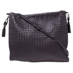 Bottega Veneta Mauve Intrecciato Leather Drawstring Shoulder Bag