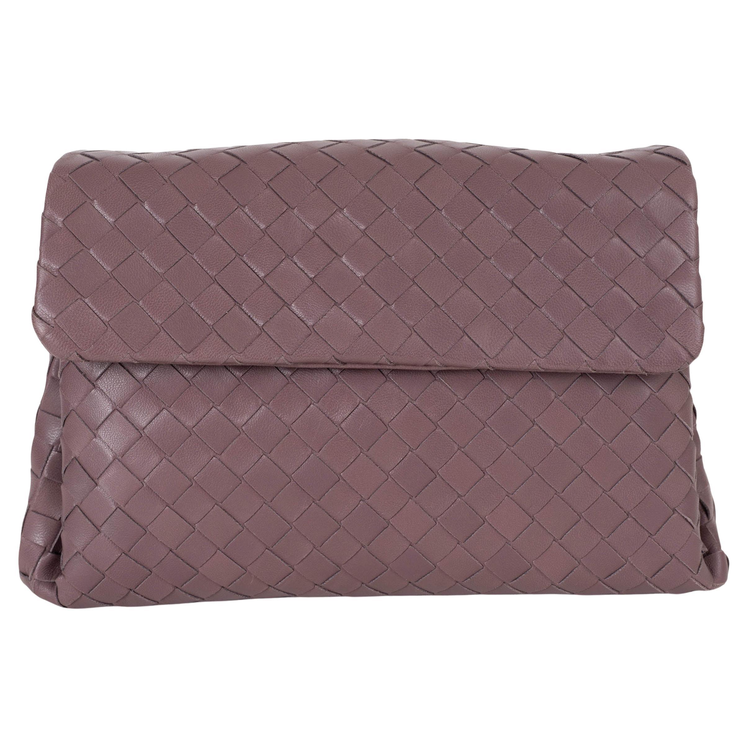 BOTTEGA VENETA mauve pink Intrecciato leather POUCH Clutch Bag