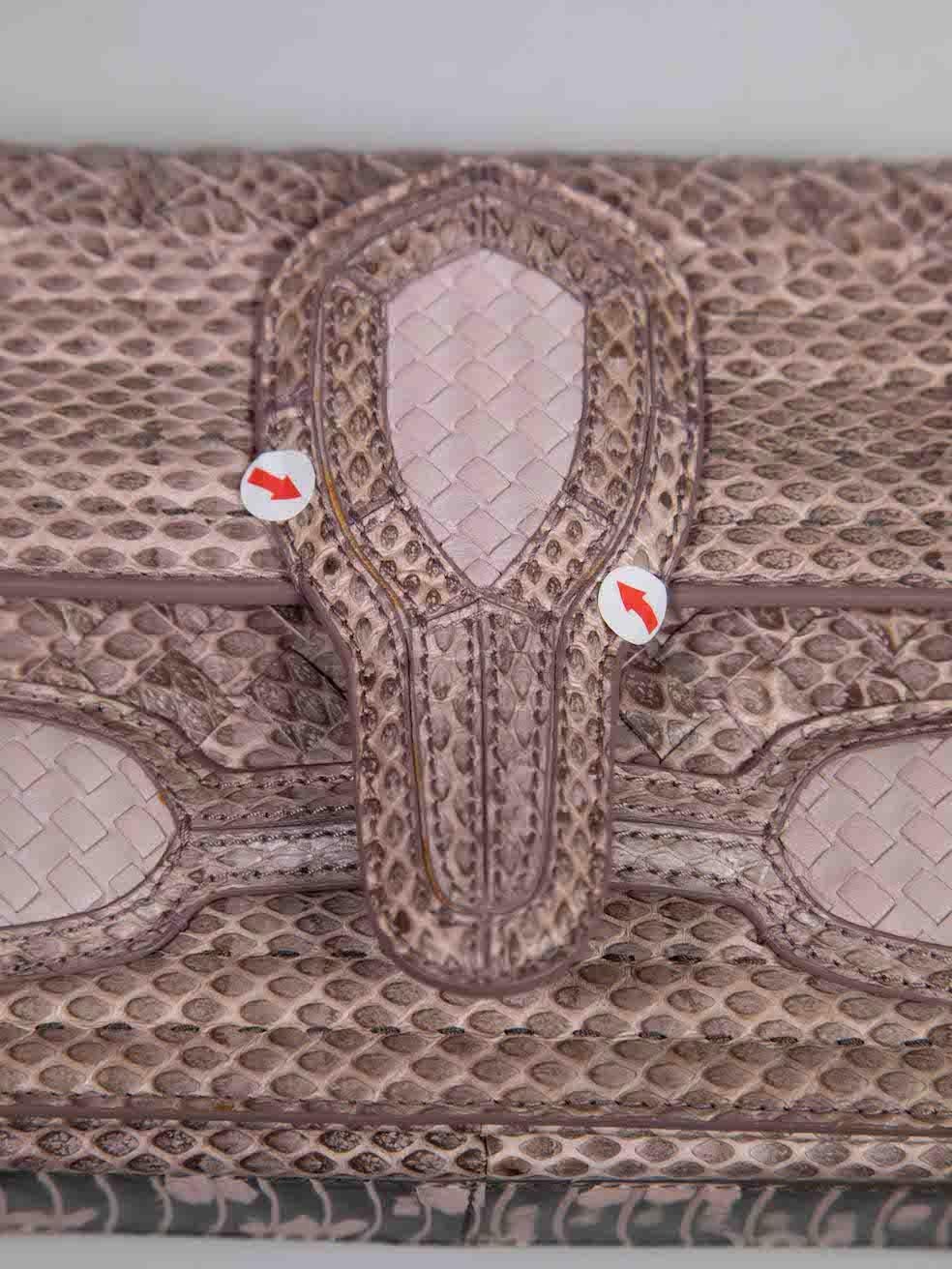 Bottega Veneta Mauve Python Leather Crossbody Bag For Sale 2