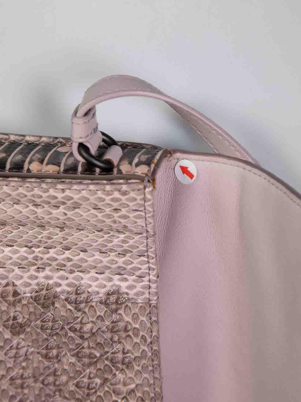 Bottega Veneta Mauve Python Leather Crossbody Bag For Sale 3