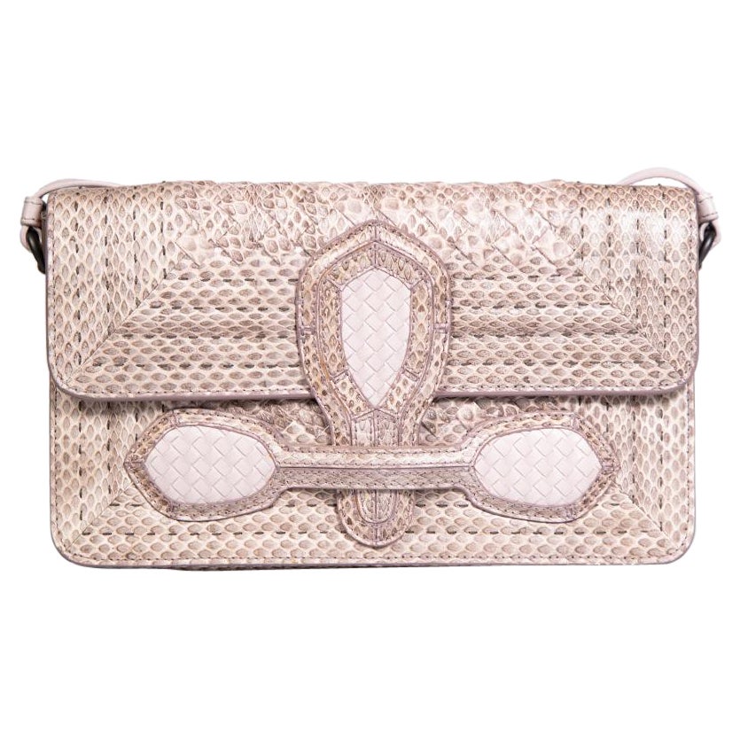 Bottega Veneta Mauve Python Leather Crossbody Bag