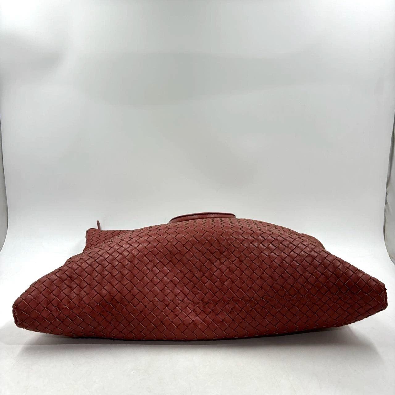 Bottega Veneta Maxi Convertible Tote Bag Brick Red Leather Two-way Carry 50cm 1