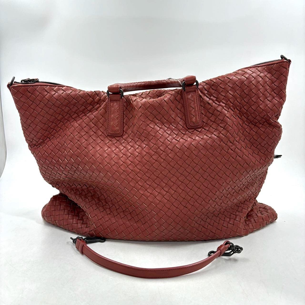 Bottega Veneta Maxi Convertible Tote Bag Brick Red Leather Two-way Carry 50cm 2