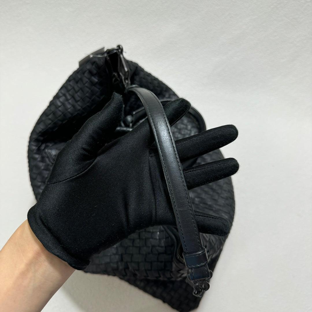 Bottega Veneta Maxi Convertible Tote Bag Hobo Black Leather Two-way Carry 50cm 7