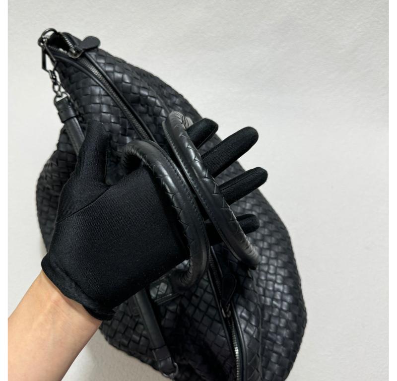 Bottega Veneta Maxi Convertible Tote Bag Hobo Black Leather Two-way Carry 50cm 8