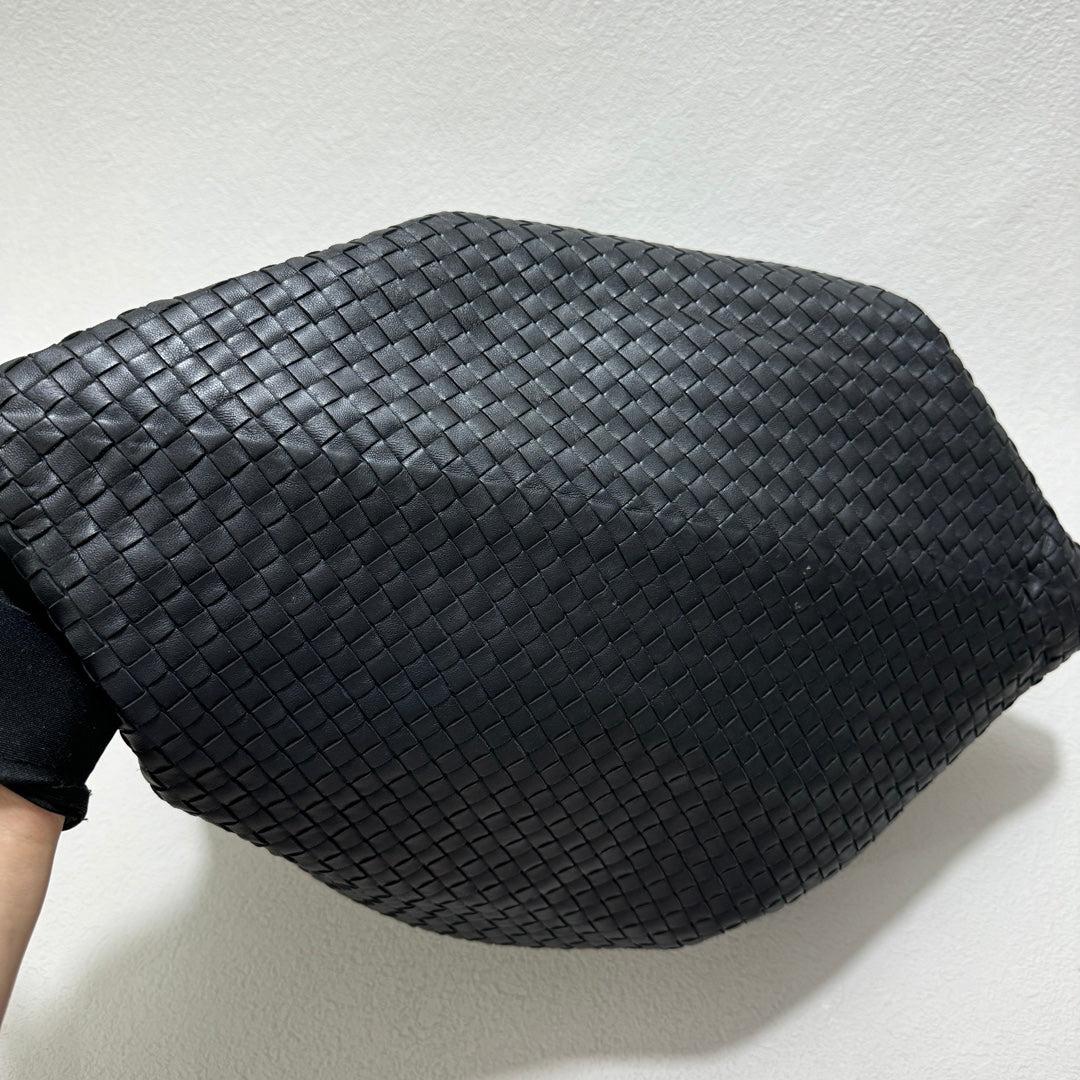 Bottega Veneta Maxi Convertible Tote Bag Hobo Black Leather Two-way Carry 50cm 3