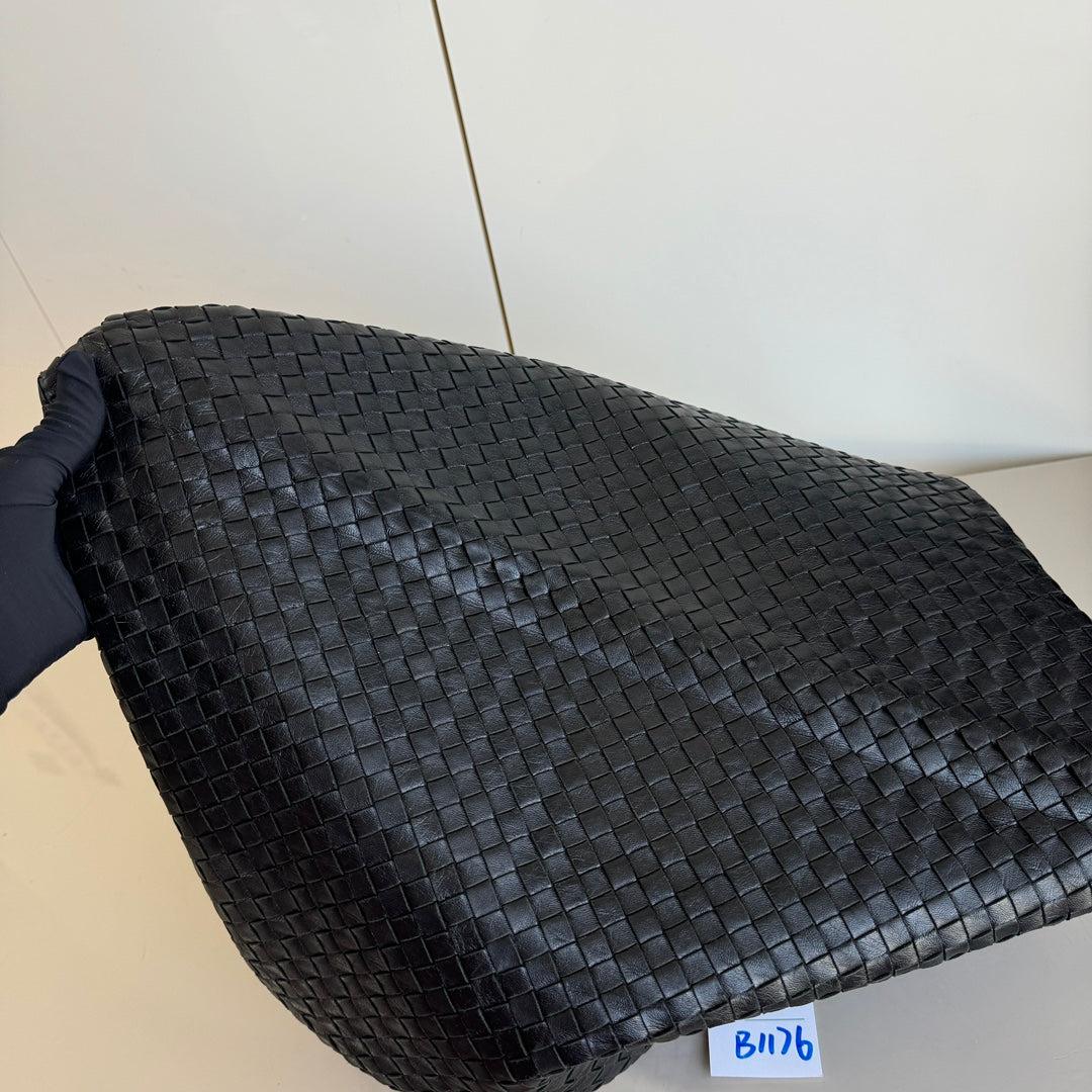 Bottega Veneta Maxi Convertible Tote Bag Hobo Black Leather Two-way Carry 50cm 5