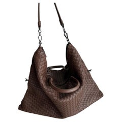 Bottega Veneta Maxi Convertible Tote Bag Hobo Brown Leather Two-way Carry 50cm