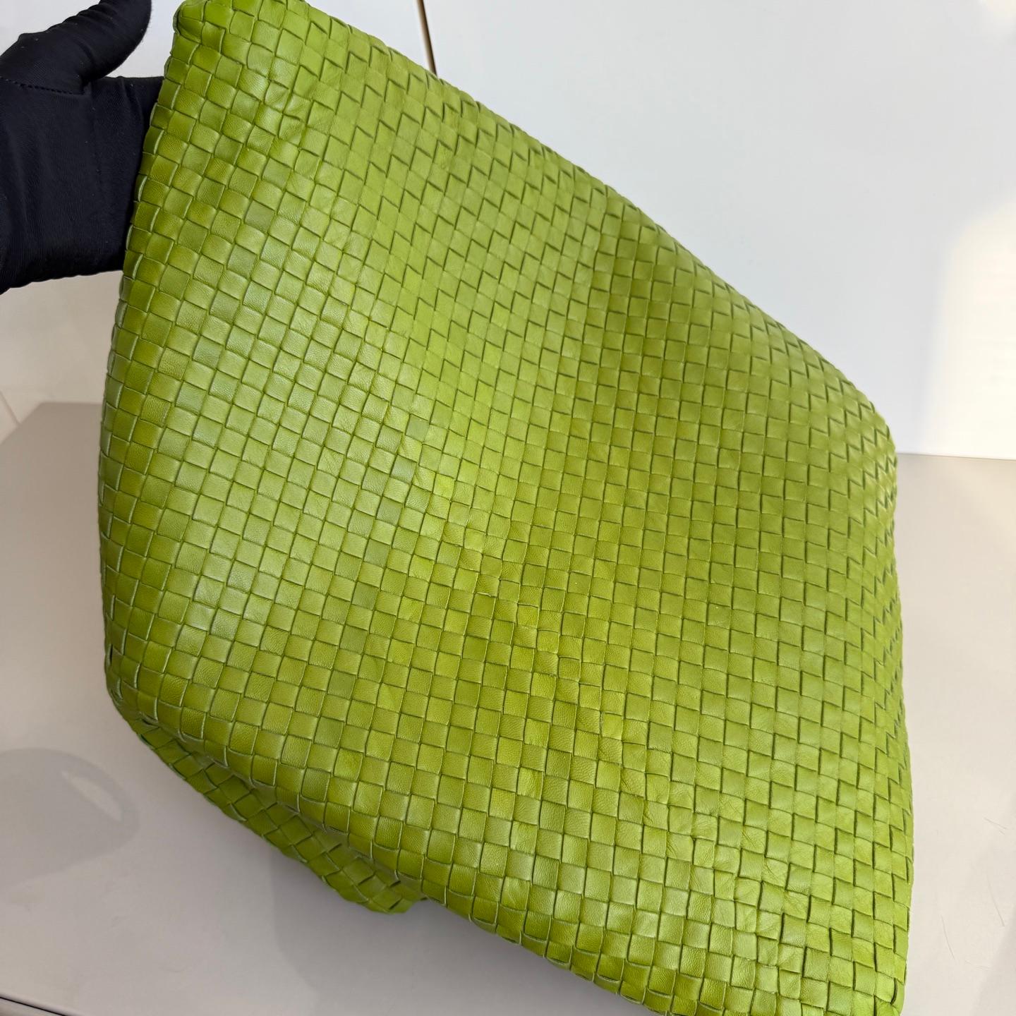 Bottega Veneta Maxi Convertible Tote Bag Hobo Green Leather Two-way Carry 52cm 6