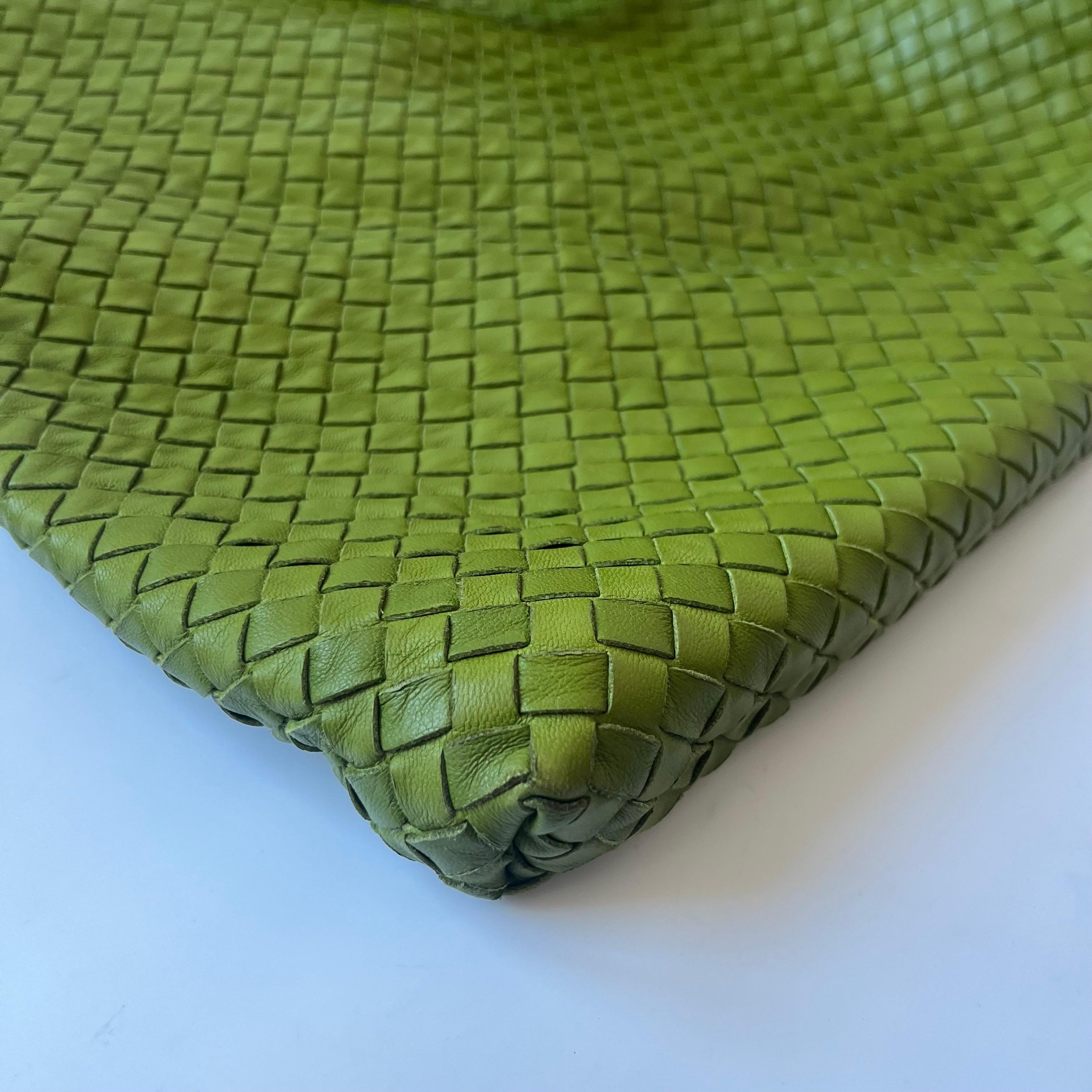 Bottega Veneta Maxi Convertible Tote Bag Hobo Green Leather Two-way Carry 52cm 3