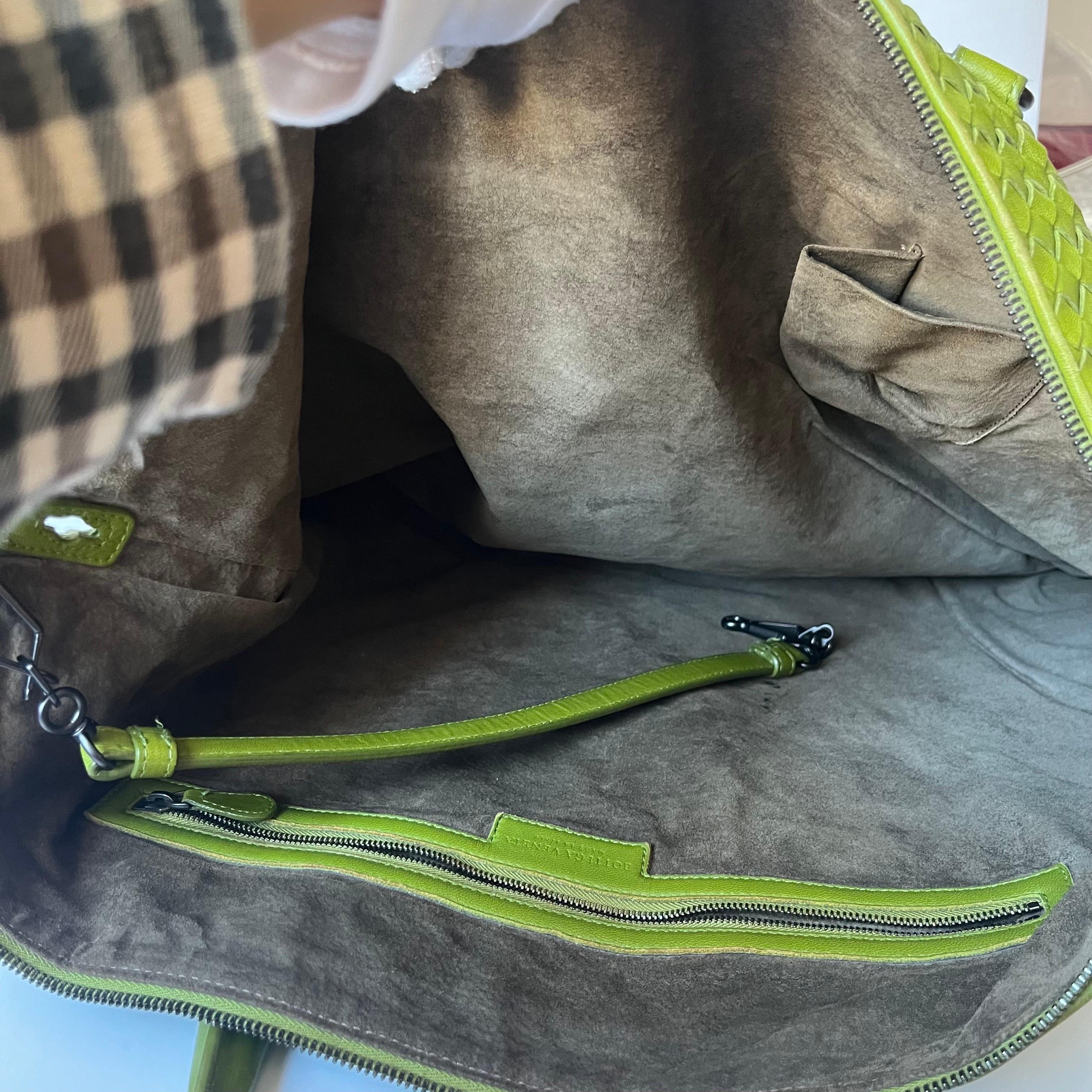 Bottega Veneta Maxi Convertible Tote Bag Hobo Green Leather Two-way Carry 52cm 5