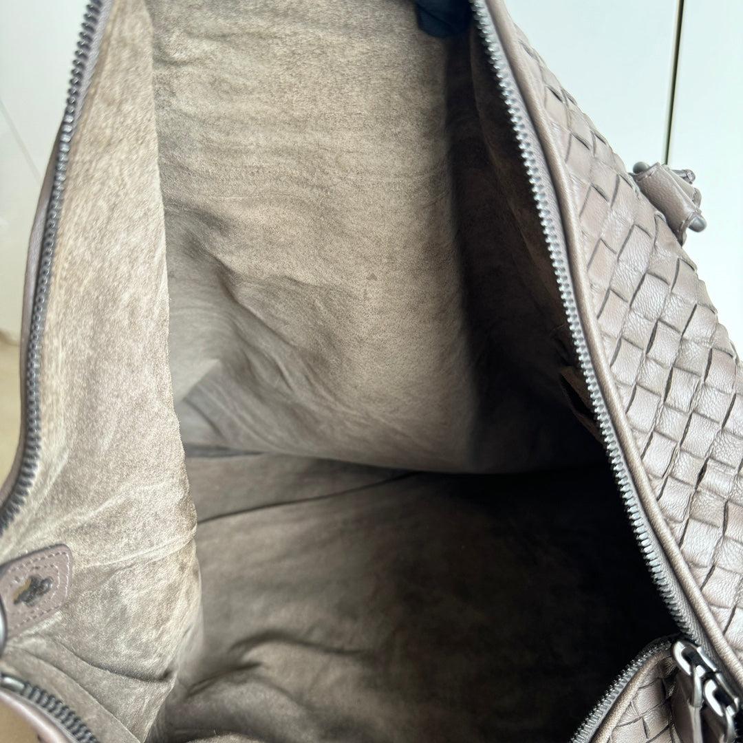 Bottega Veneta Maxi Convertible Tote Bag Hobo Grey Leather Two-way Carry 50cm 10