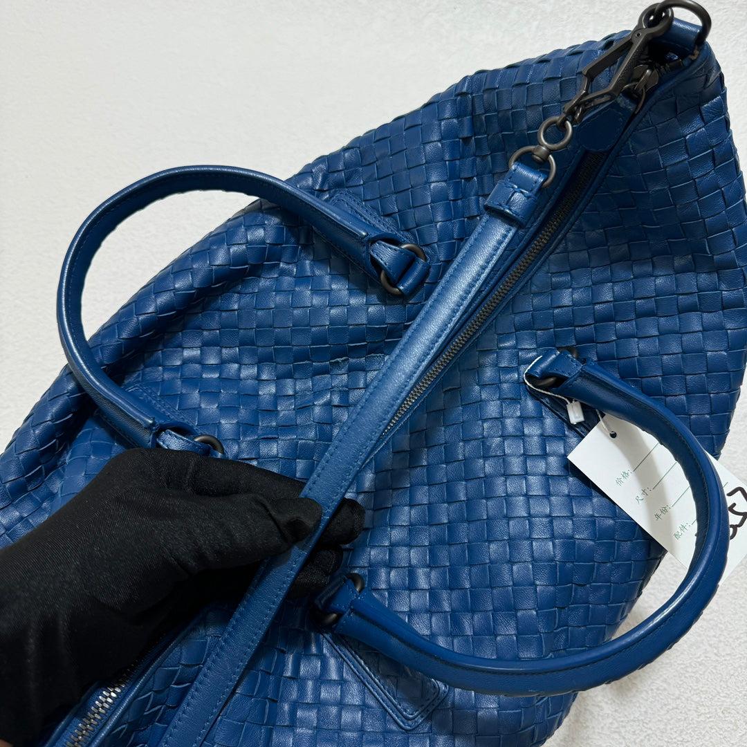 Bottega Veneta Maxi Convertible Tote Bag Hobo Navy Leather Two-way Carry 50cm 8
