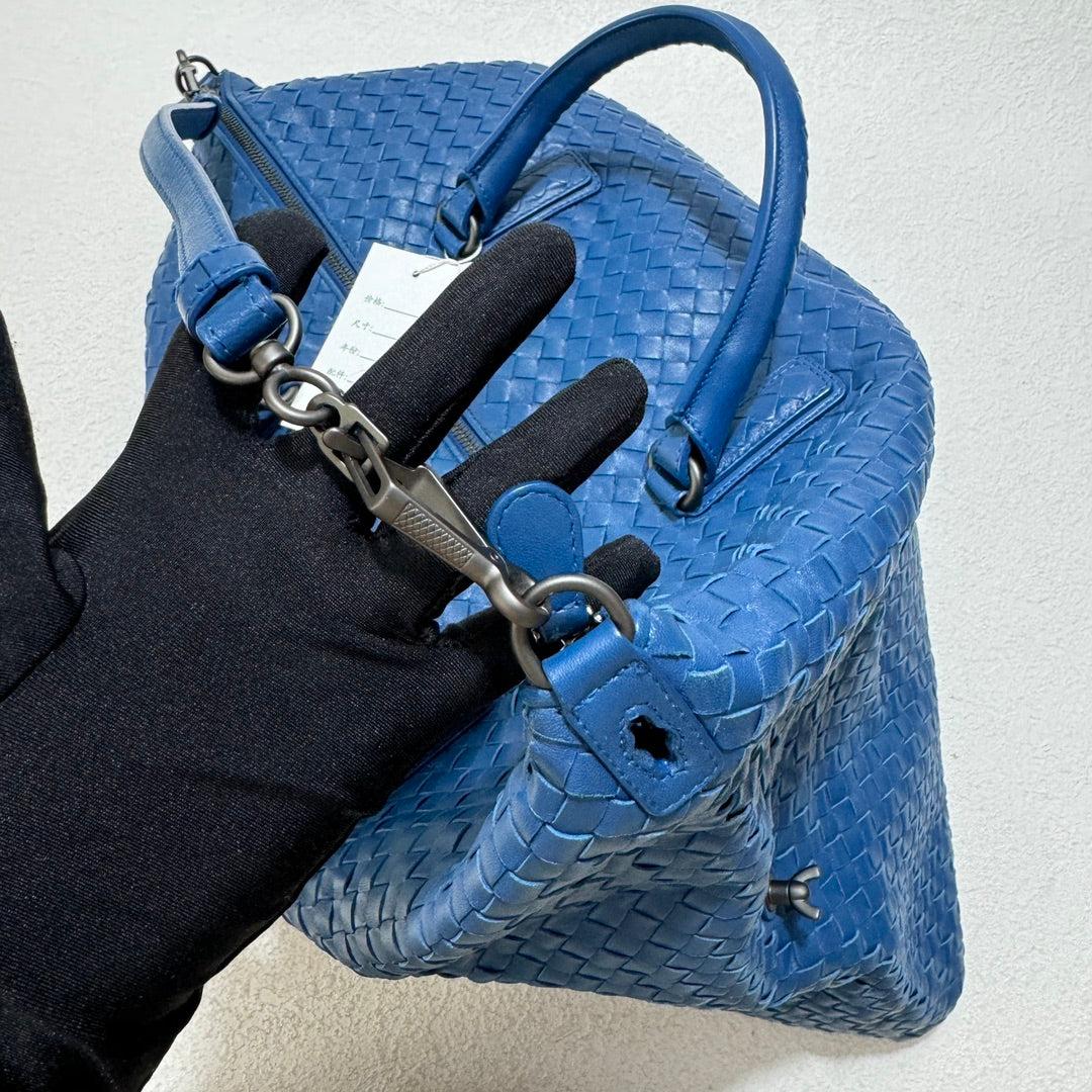 Purple Bottega Veneta Maxi Convertible Tote Bag Hobo Navy Leather Two-way Carry 50cm
