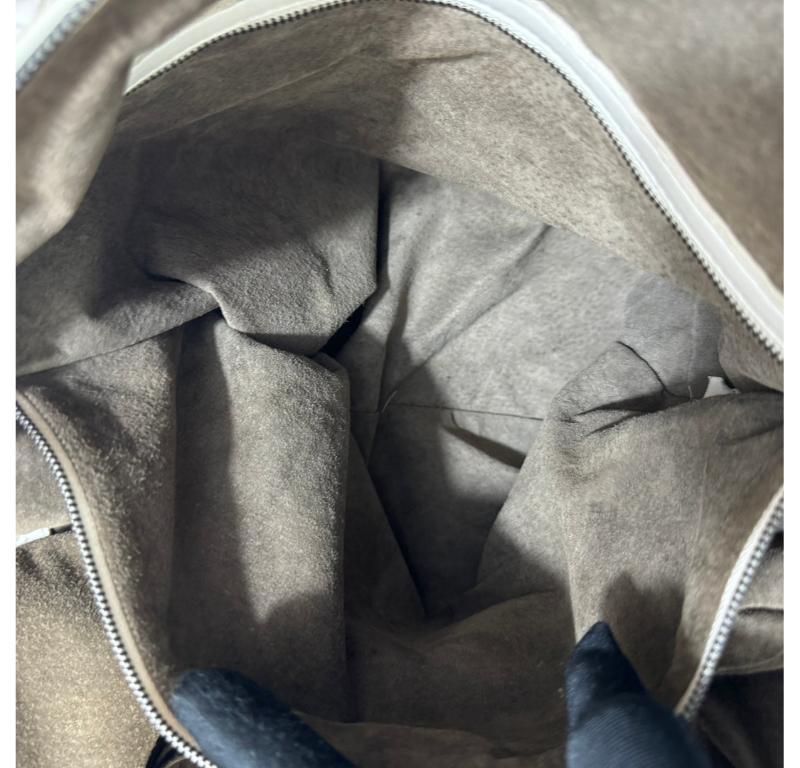 Bottega Veneta Maxi Convertible Tote Bag White Leather Two-way Carry 50cm 12