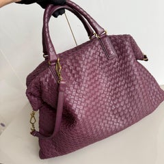 Bottega Veneta Maxi Convertible Tote Bag Wine Burgundy Leather Gold Hardware 50c