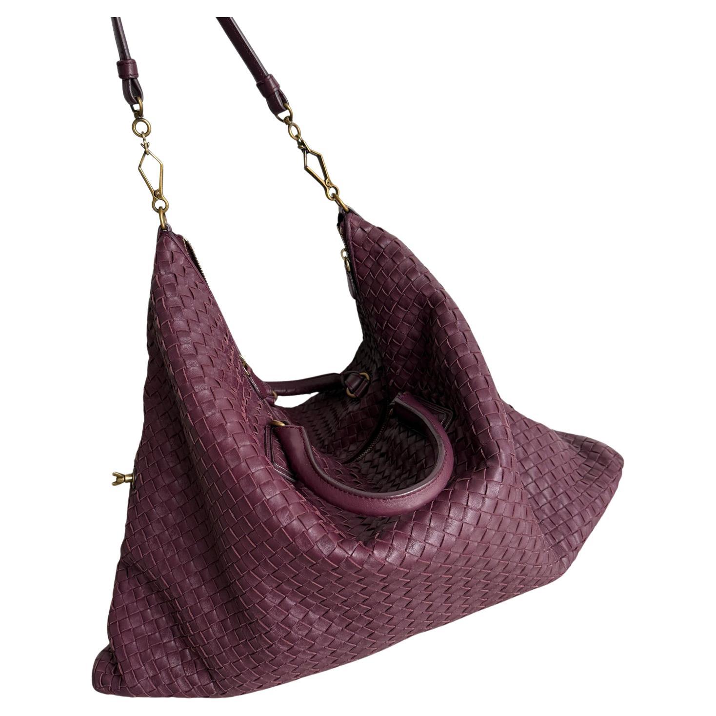 Bottega Veneta Maxi Convertible Tote Bag Wine Burgundy Leather Gold Hardware 50c For Sale