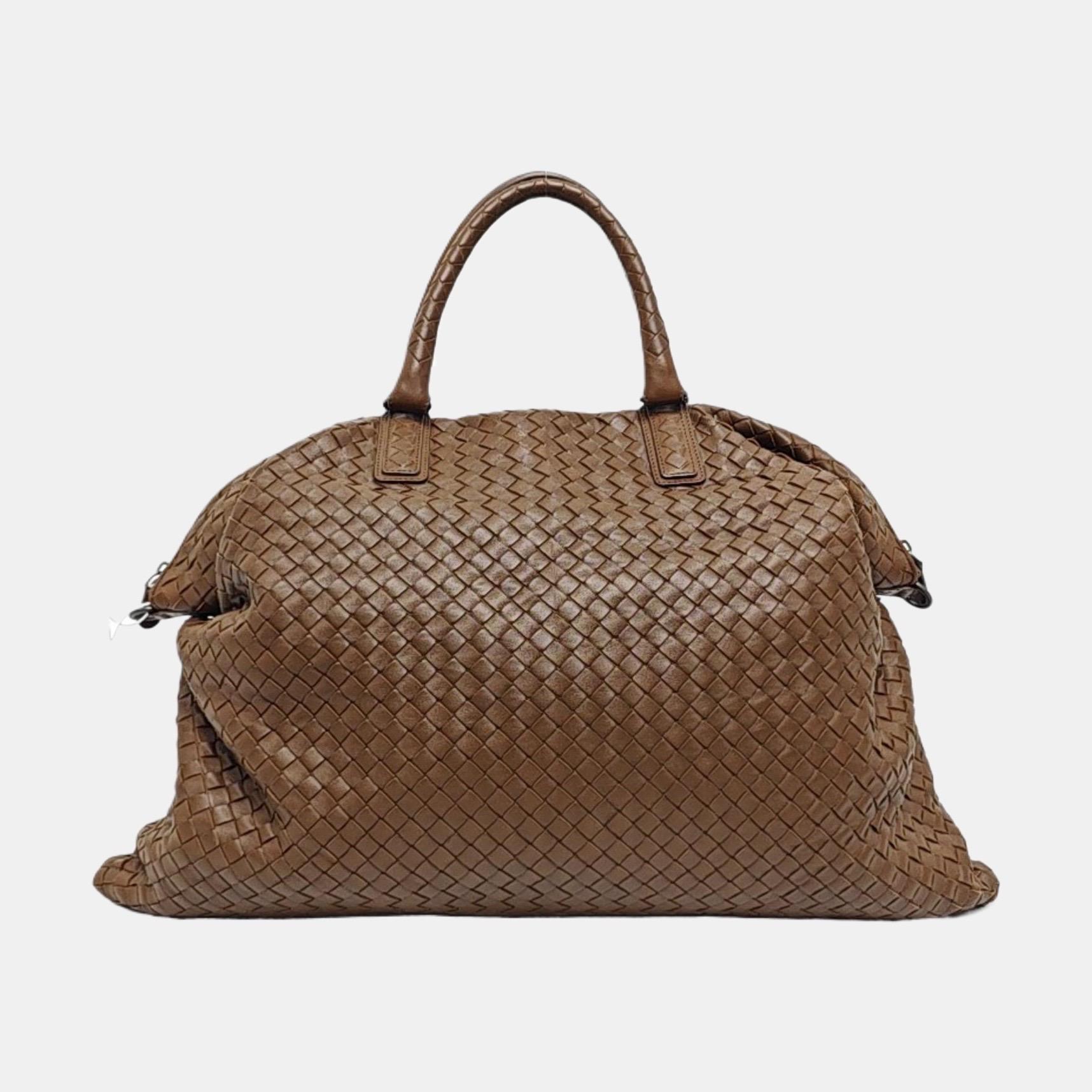 Bottega Veneta Maxi Convertible Tote Dark Chocolate Brown Leather 50cm en vente 6