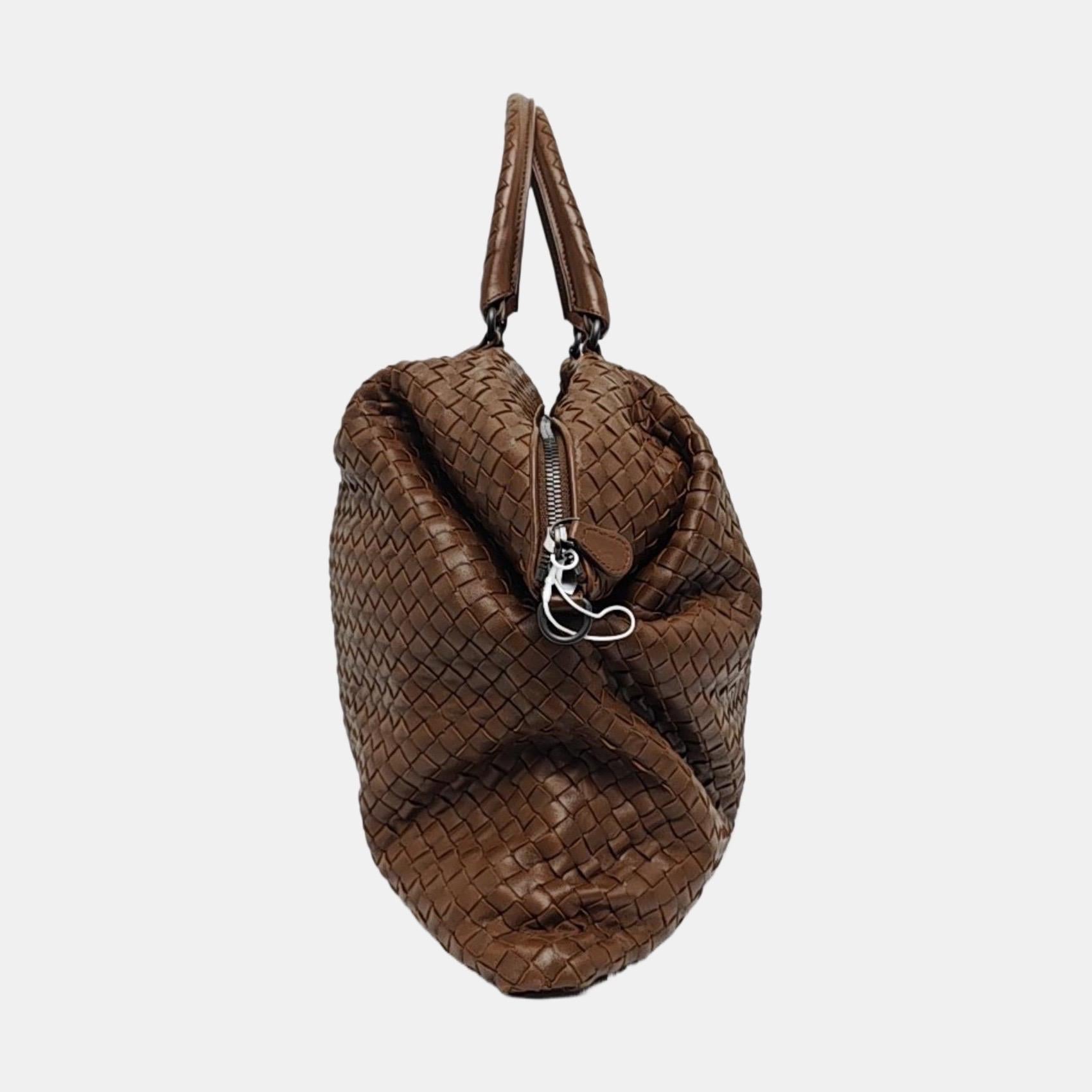 Bottega Veneta Maxi Convertible Tote Dark Chocolate Brown Leather 50cm en vente 2