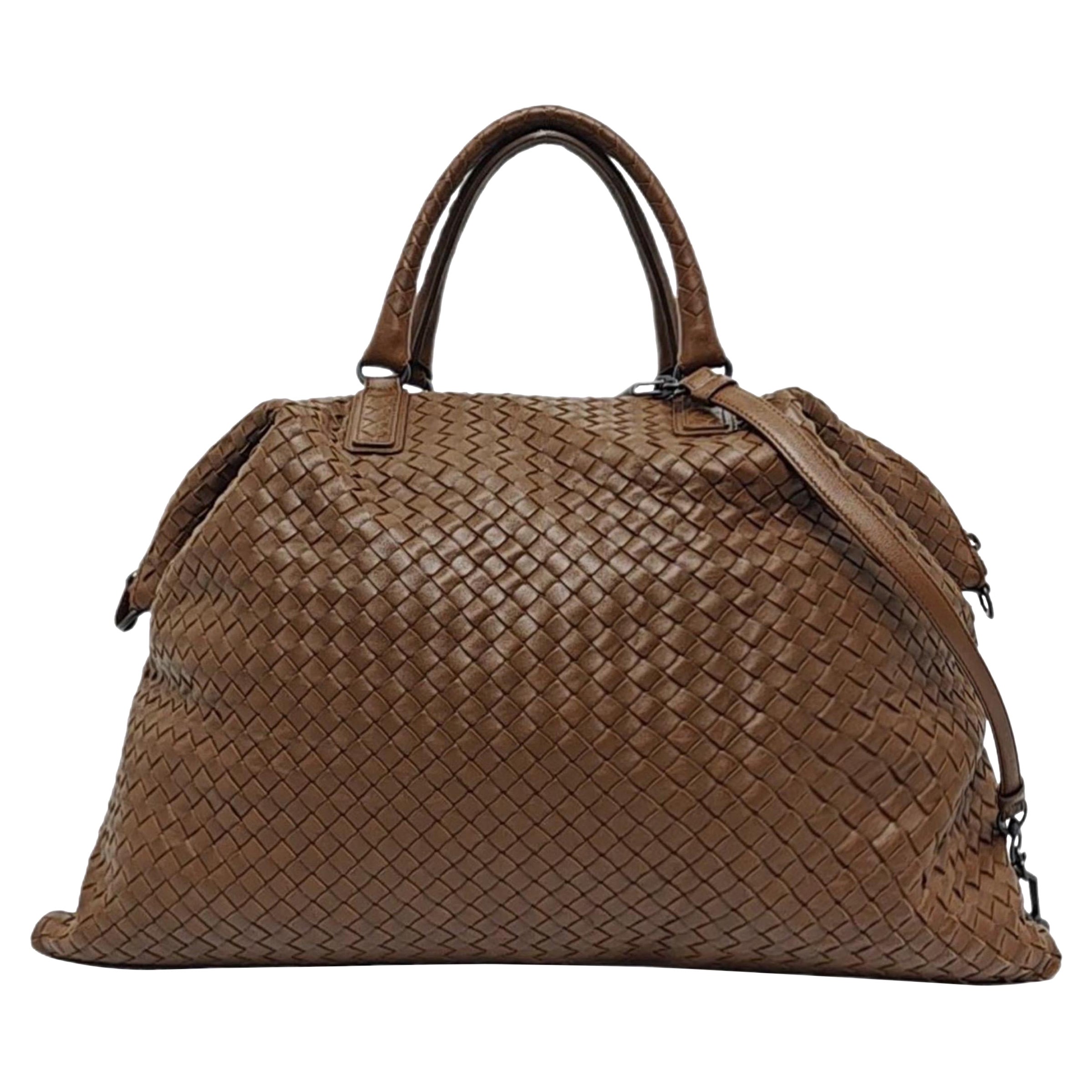 Bottega Veneta Maxi Convertible Tote Dark Chocolate Brown Leather 50cm