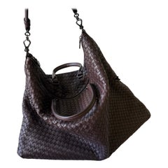 Bottega Veneta Maxi Convertible Tote Dark Chocolate Brown Leather